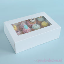 Afbeelding in Gallery-weergave laden, Doos voor 12 cupcakes + winkelluifel venster (10 stuks)