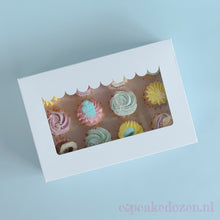 Afbeelding in Gallery-weergave laden, Doos voor 12 cupcakes + winkelluifel venster (10 stuks)