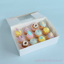 Afbeelding in Gallery-weergave laden, Doos voor 12 cupcakes + winkelluifel venster (10 stuks)