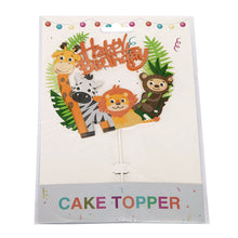 Afbeelding in Gallery-weergave laden, Taarttopper Jungle Dieren Happy Birthday