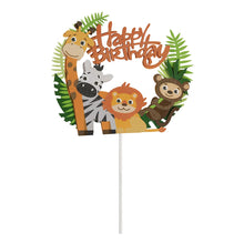 Afbeelding in Gallery-weergave laden, Taarttopper Jungle Dieren Happy Birthday