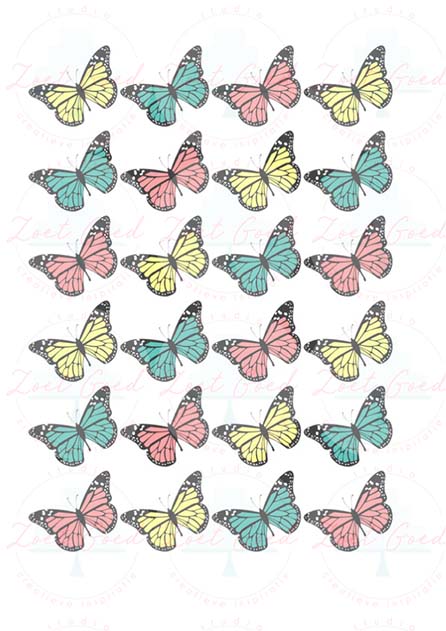 Vlinders set 12st Gold - Sugar Garden