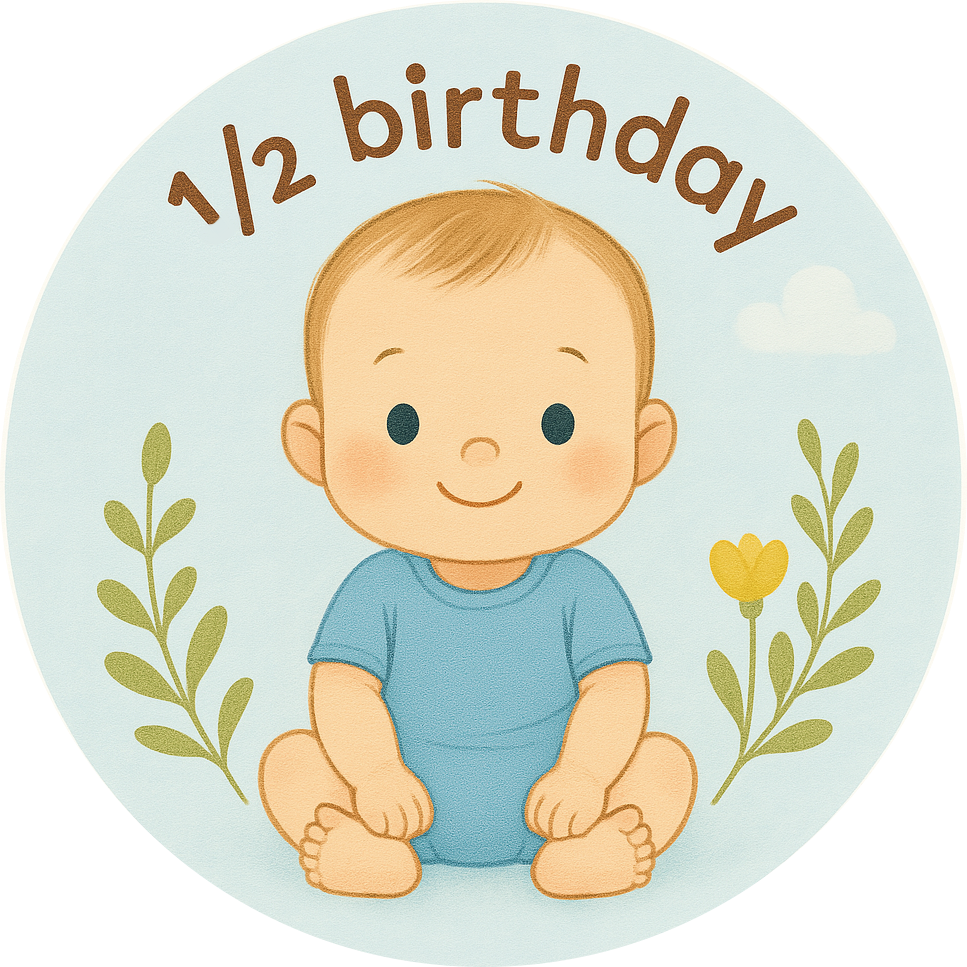 Eetbare prints - Baby 1/2 verjaardag