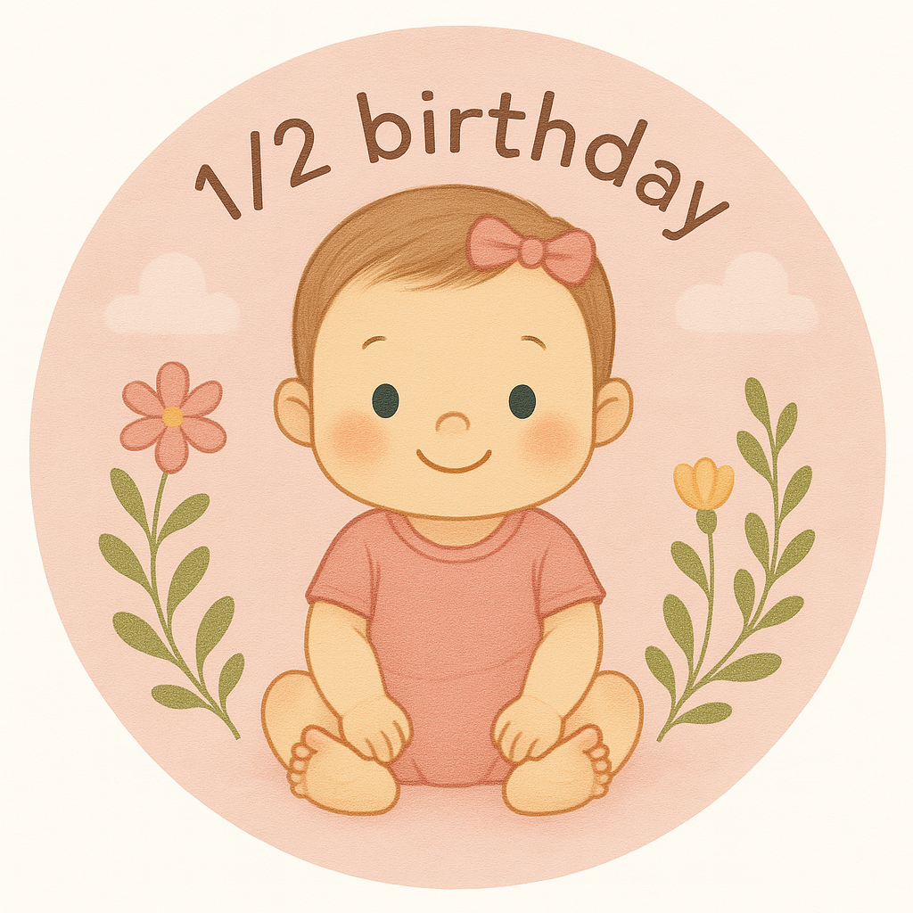Eetbare prints - Baby 1/2 verjaardag roze