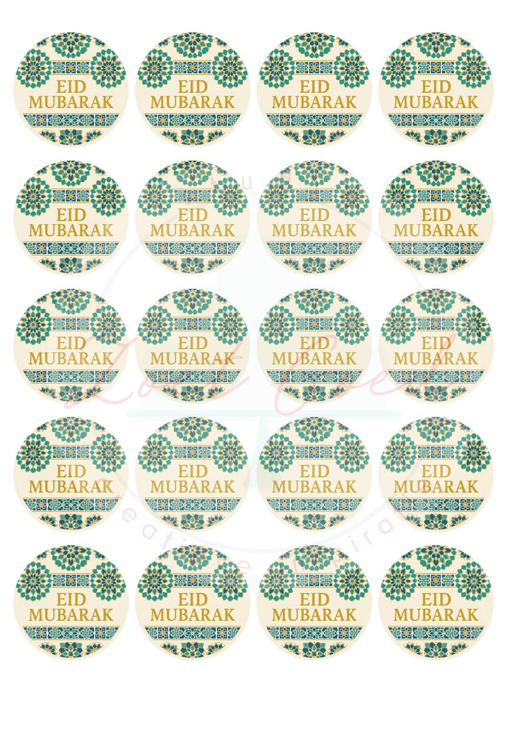 Eetbare prints - Eid Mubarak Mozaïek