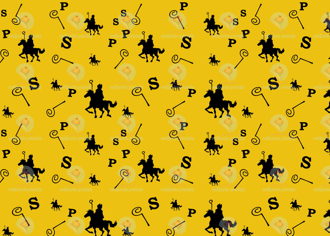 Eetbare prints - Sinterklaas design geel