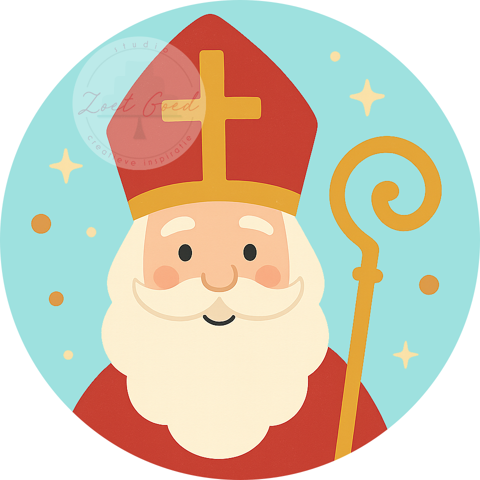 Eetbare prints - Sinterklaas Met Mijter en Staf