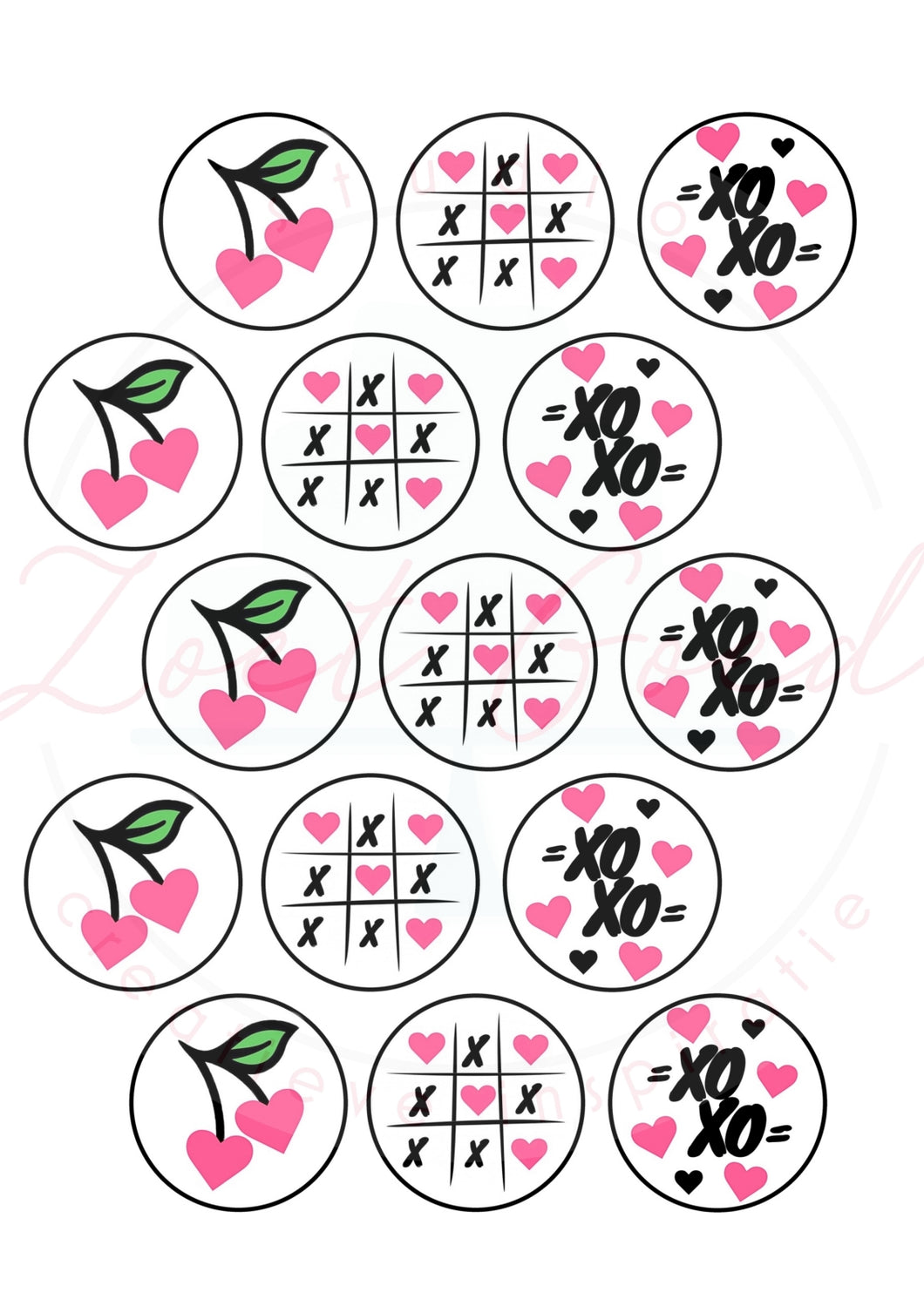 Eetbare prints - Love XOXO cupcake sheet