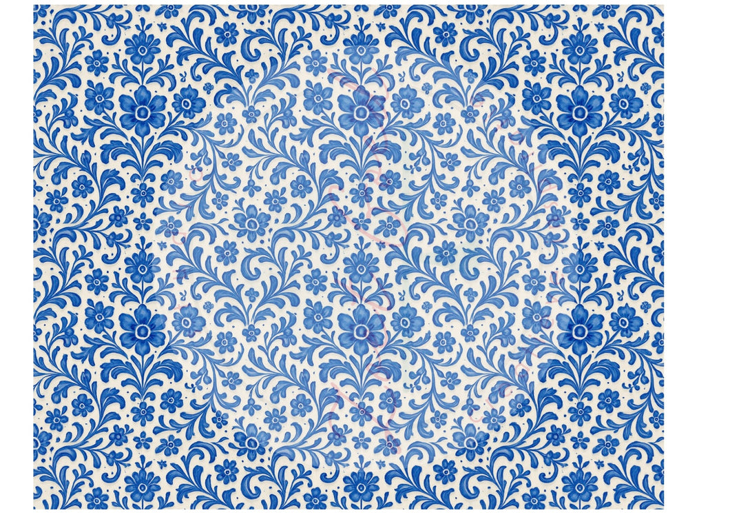 Eetbare prints - Delfts blauw bloemen
