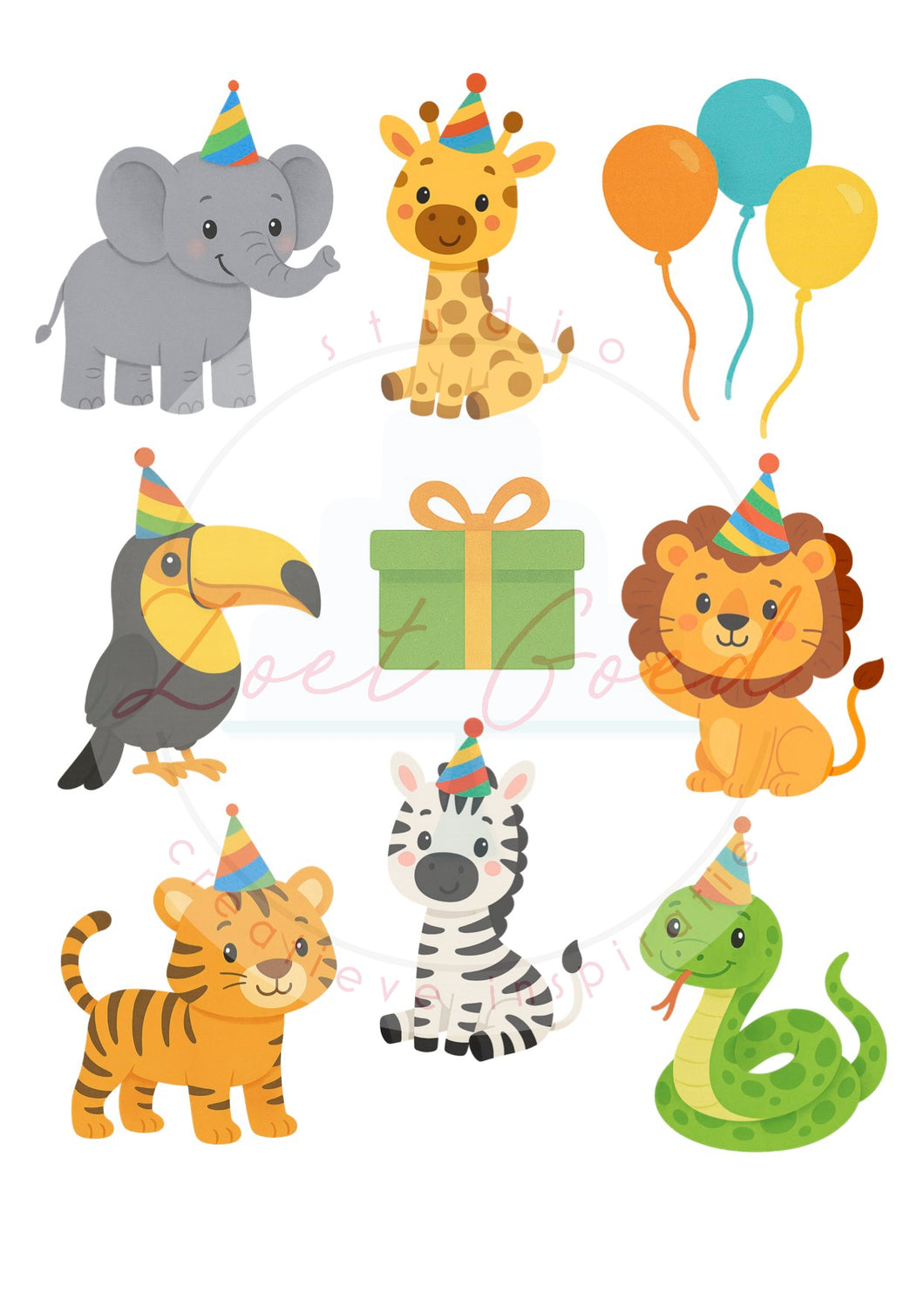 Eetbare prints - Jungledieren feest