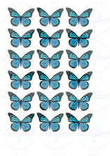 Afbeelding in Gallery-weergave laden, Eetbare prints - Vlinders blauw
